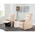 Sillón Reclinable Individual de Piel Sintética y Tela: Negro / Gris / Marrón / Beige / Camel / Rojo / Crema
