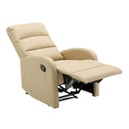 Sillón Reclinable Individual de Piel Sintética y Tela: Negro / Gris / Marrón / Beige / Camel / Rojo / Crema