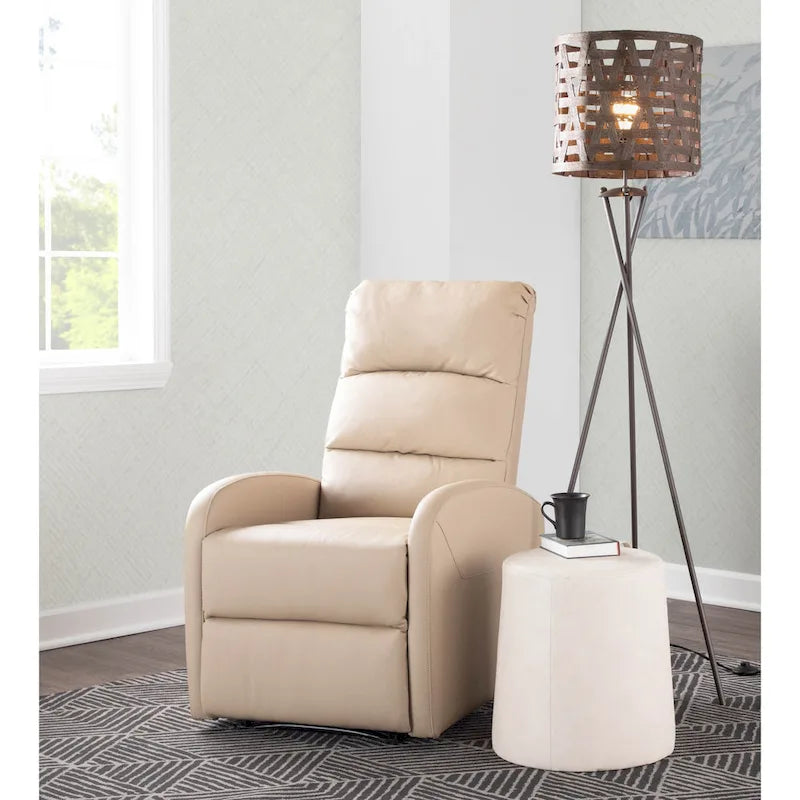 Sillón Reclinable Individual de Piel Sintética y Tela: Negro / Gris / Marrón / Beige / Camel / Rojo / Crema
