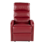 Sillón Reclinable Individual de Piel Sintética y Tela: Negro / Gris / Marrón / Beige / Camel / Rojo / Crema
