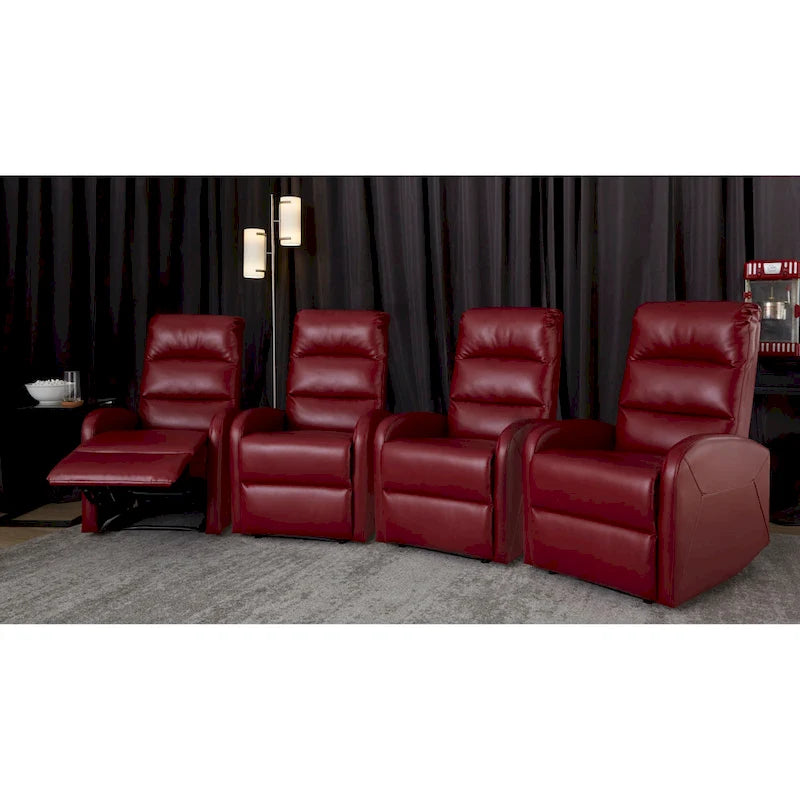 Sillón Reclinable Individual de Piel Sintética y Tela: Negro / Gris / Marrón / Beige / Camel / Rojo / Crema