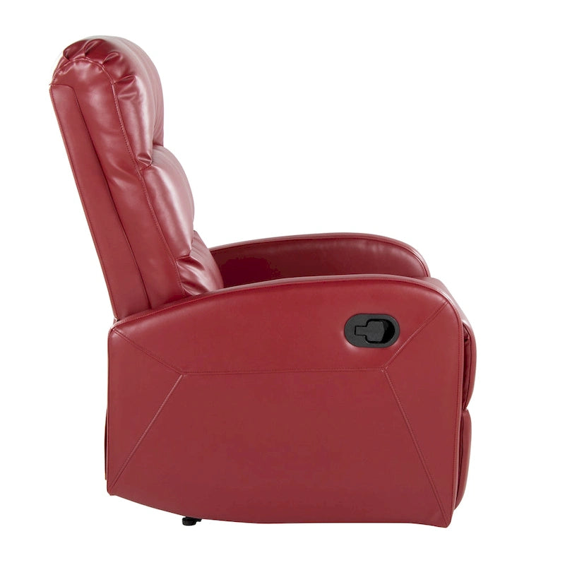 Sillón Reclinable Individual de Piel Sintética y Tela: Negro / Gris / Marrón / Beige / Camel / Rojo / Crema