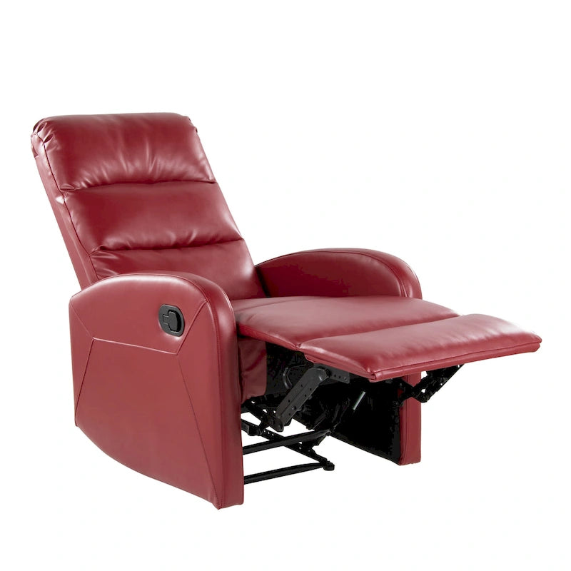 Sillón Reclinable Individual de Piel Sintética y Tela: Negro / Gris / Marrón / Beige / Camel / Rojo / Crema