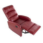 Sillón Reclinable Individual de Piel Sintética y Tela: Negro / Gris / Marrón / Beige / Camel / Rojo / Crema