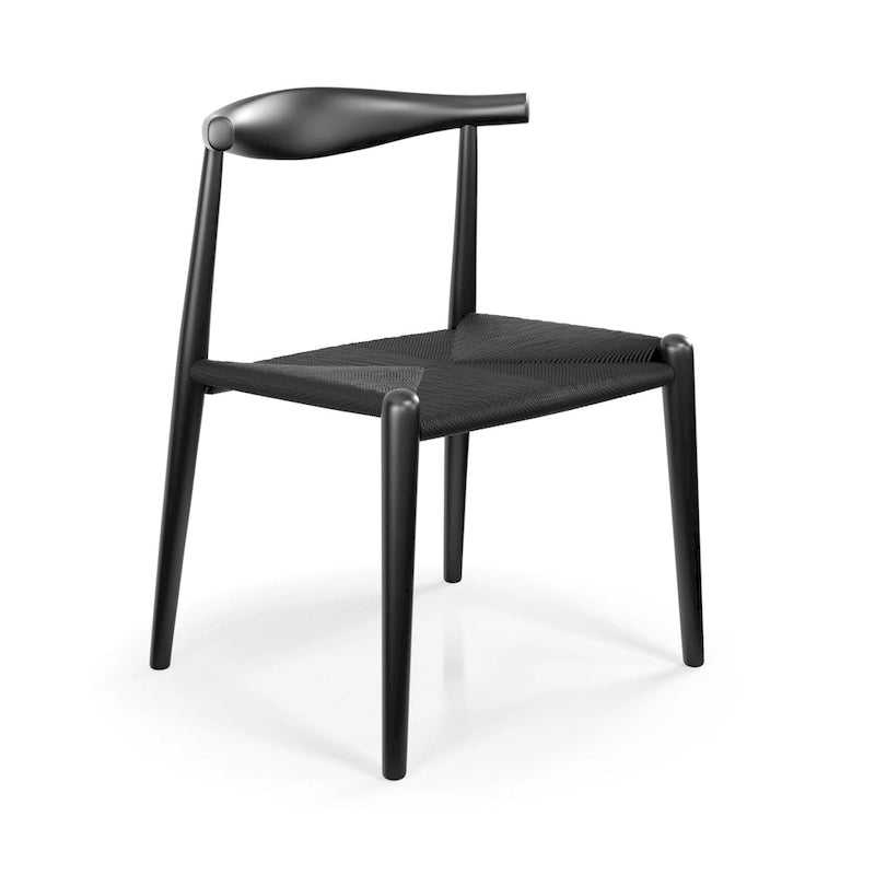 Silla de comedor Papercord, cordón natural/negro, estructura negra/natural — Para 1 persona