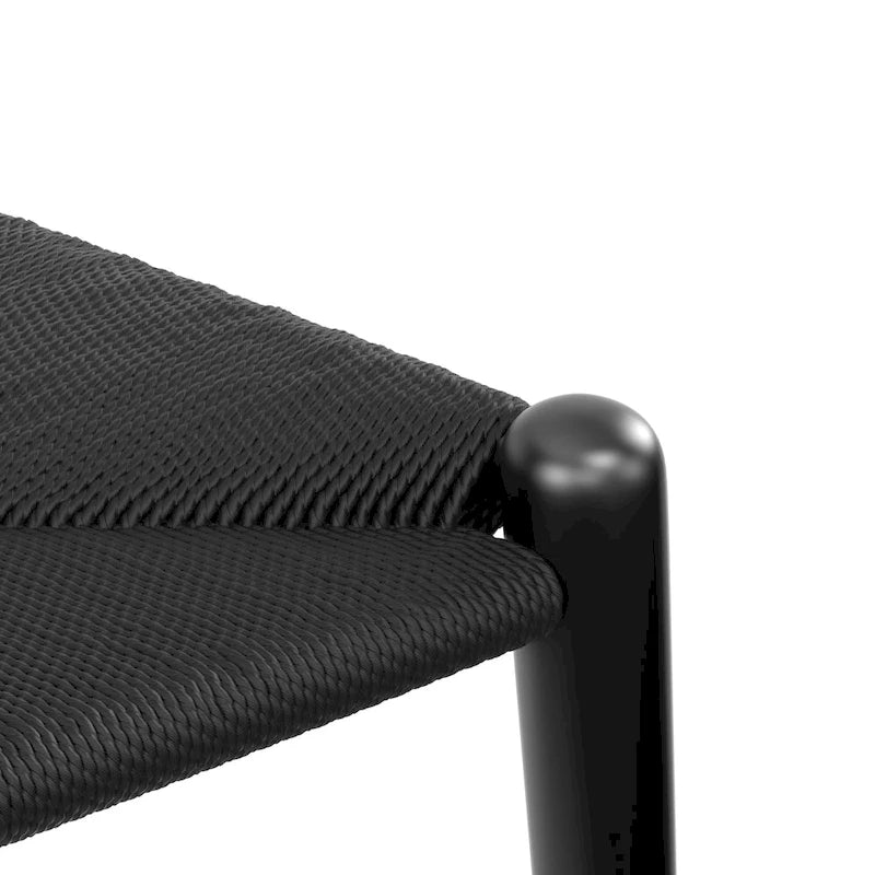 Silla de comedor Papercord, cordón natural/negro, estructura negra/natural — Para 1 persona