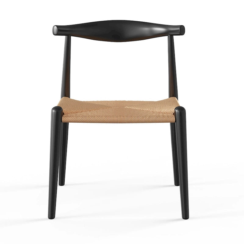 Silla de comedor Papercord, cordón natural/negro, estructura negra/natural — Para 1 persona