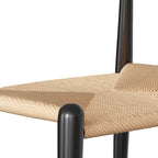 Silla de comedor Papercord, cordón natural/negro, estructura negra/natural — Para 1 persona
