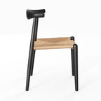 Silla de comedor Papercord, cordón natural/negro, estructura negra/natural — Para 1 persona
