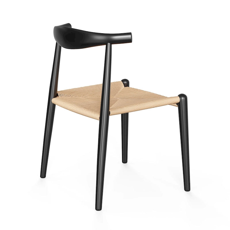 Silla de comedor Papercord, cordón natural/negro, estructura negra/natural — Para 1 persona