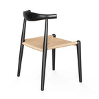Silla de comedor Papercord, cordón natural/negro, estructura negra/natural — Para 1 persona