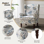 Sillón Wingback decorativo con patas torneadas - Brocado / Tropical / Azul / Canela / Verde, Asiento Individual