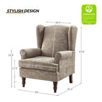 Sillón Wingback decorativo con patas torneadas - Brocado / Tropical / Azul / Canela / Verde, Asiento Individual