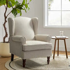 Sillón Wingback decorativo con patas torneadas - Brocado / Tropical / Azul / Canela / Verde, Asiento Individual