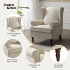 Sillón Wingback decorativo con patas torneadas - Brocado / Tropical / Azul / Canela / Verde, Asiento Individual