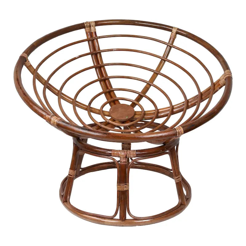 Estructura de silla Papasan individual de ratán marrón