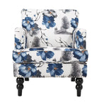 Sillón club de tela con estampado floral - Asiento individual
