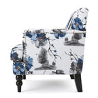 Sillón club de tela con estampado floral - Asiento individual