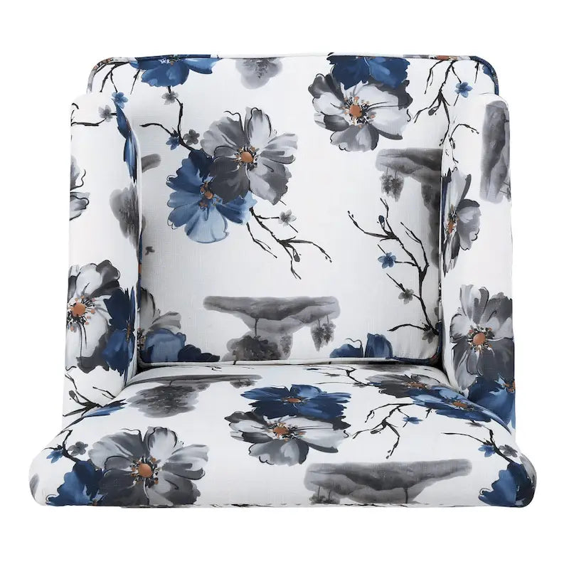 Sillón club de tela con estampado floral - Asiento individual