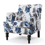 Sillón club de tela con estampado floral - Asiento individual