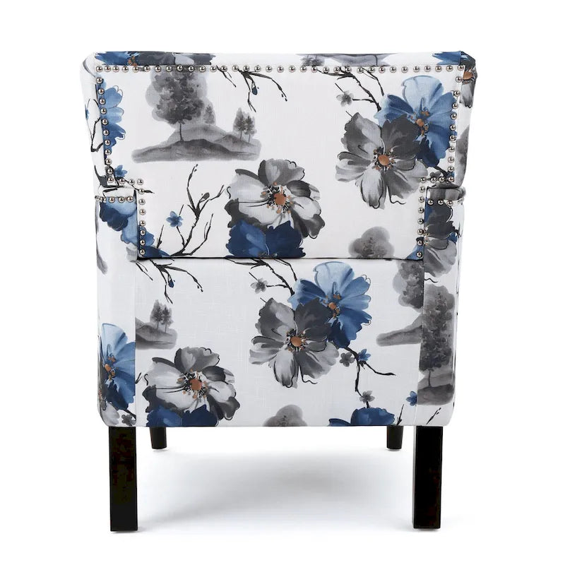 Sillón club de tela con estampado floral - Asiento individual