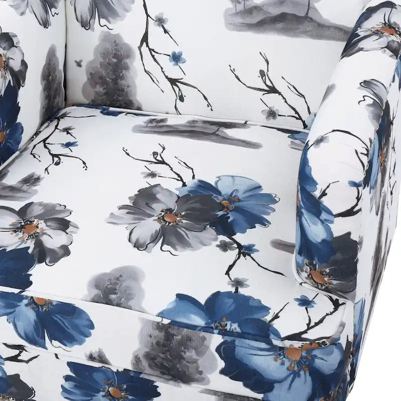 Sillón club de tela con estampado floral - Asiento individual