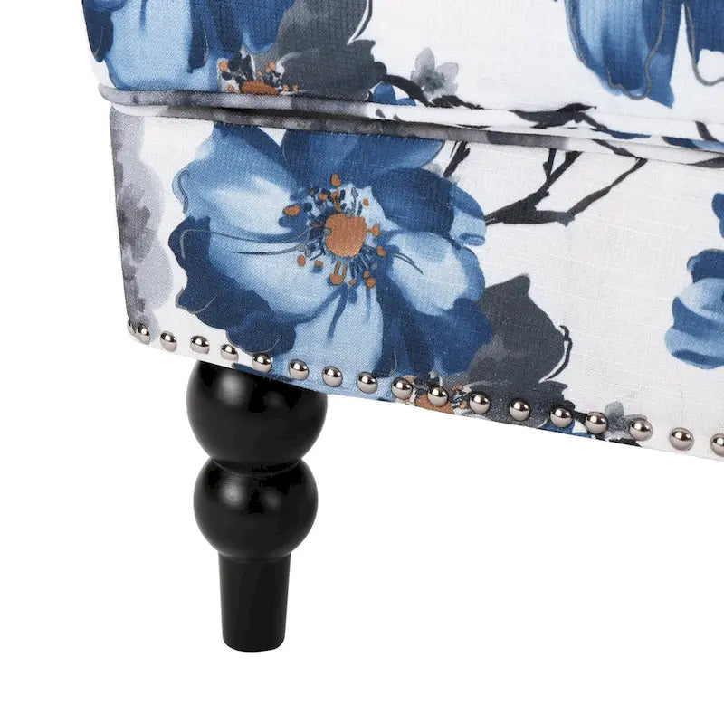 Sillón club de tela con estampado floral - Asiento individual