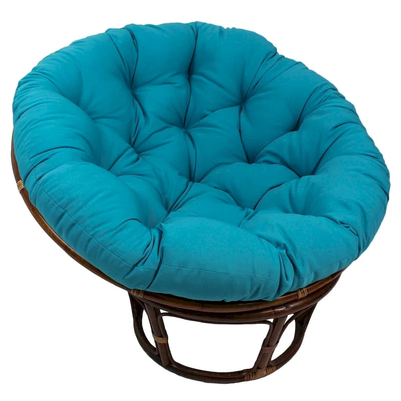 Sillón Papasan de Ratán con Cojín de Sarga Capitaneado – 16 Colores, 1 Persona