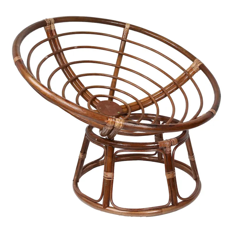 Sillón Papasan de Ratán con Cojín de Sarga Capitaneado – 16 Colores, 1 Persona