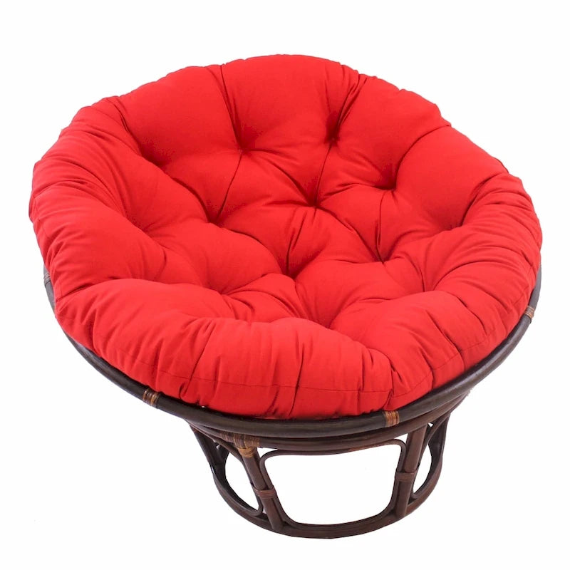 Sillón Papasan de Ratán con Cojín de Sarga Capitaneado – 16 Colores, 1 Persona
