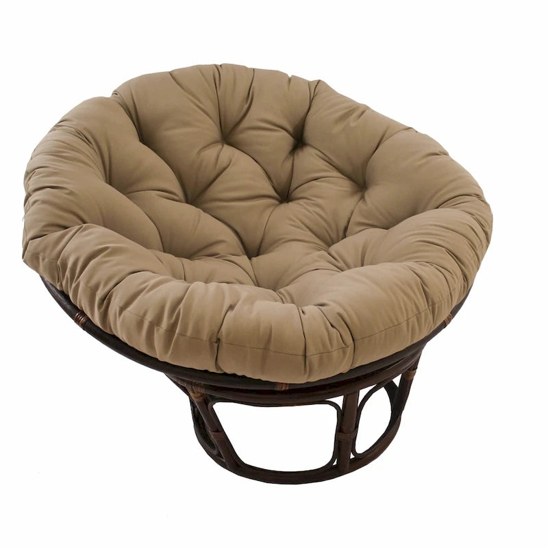 Sillón Papasan de Ratán con Cojín de Sarga Capitaneado – 16 Colores, 1 Persona