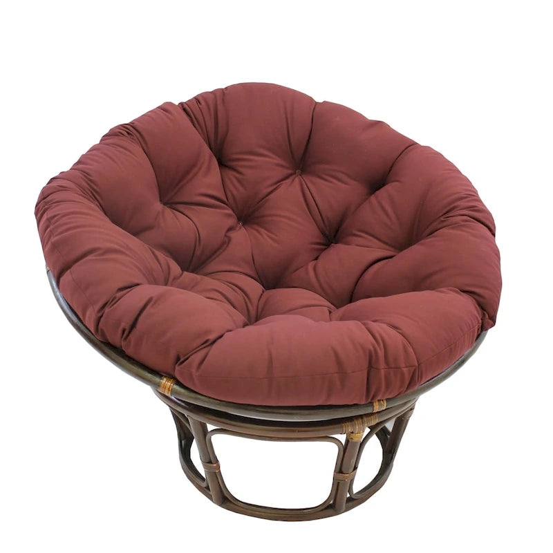 Sillón Papasan de Ratán con Cojín de Sarga Capitaneado – 16 Colores, 1 Persona