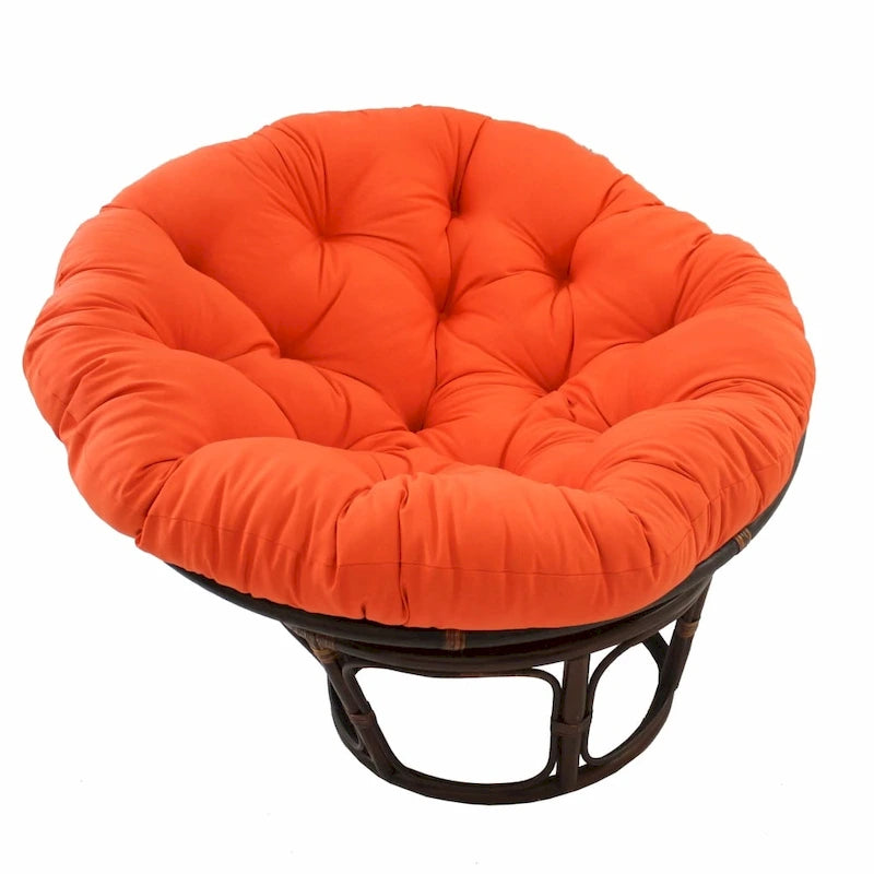 Sillón Papasan de Ratán con Cojín de Sarga Capitaneado – 16 Colores, 1 Persona
