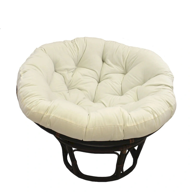 Sillón Papasan de Ratán con Cojín de Sarga Capitaneado – 16 Colores, 1 Persona