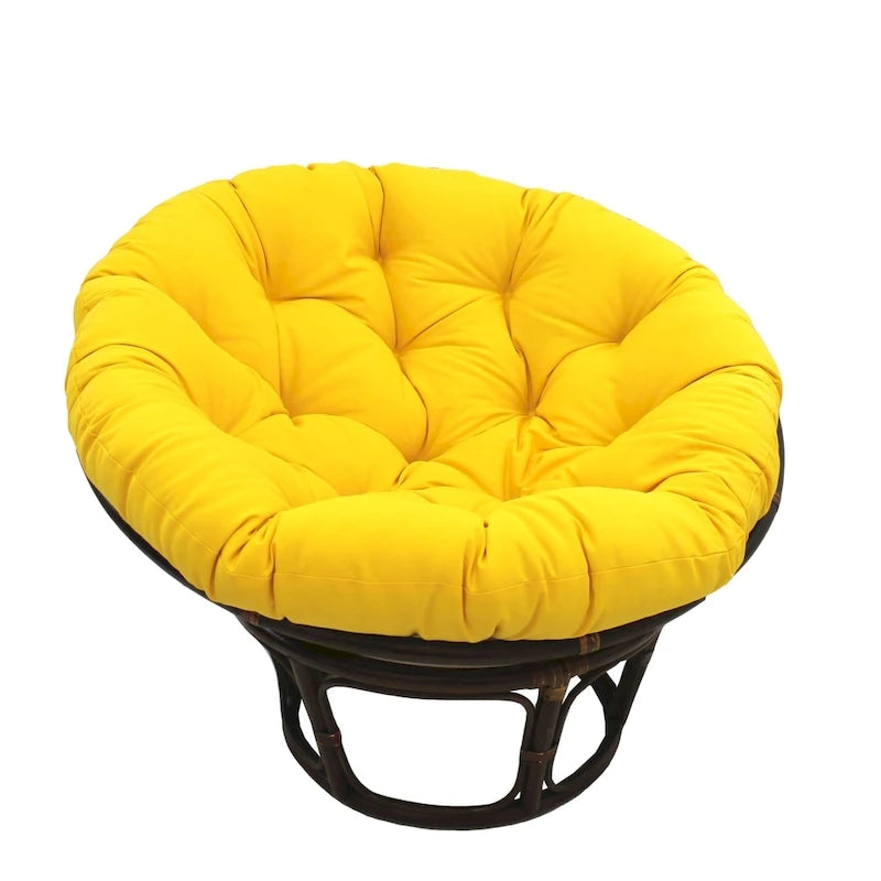 Sillón Papasan de Ratán con Cojín de Sarga Capitaneado – 16 Colores, 1 Persona