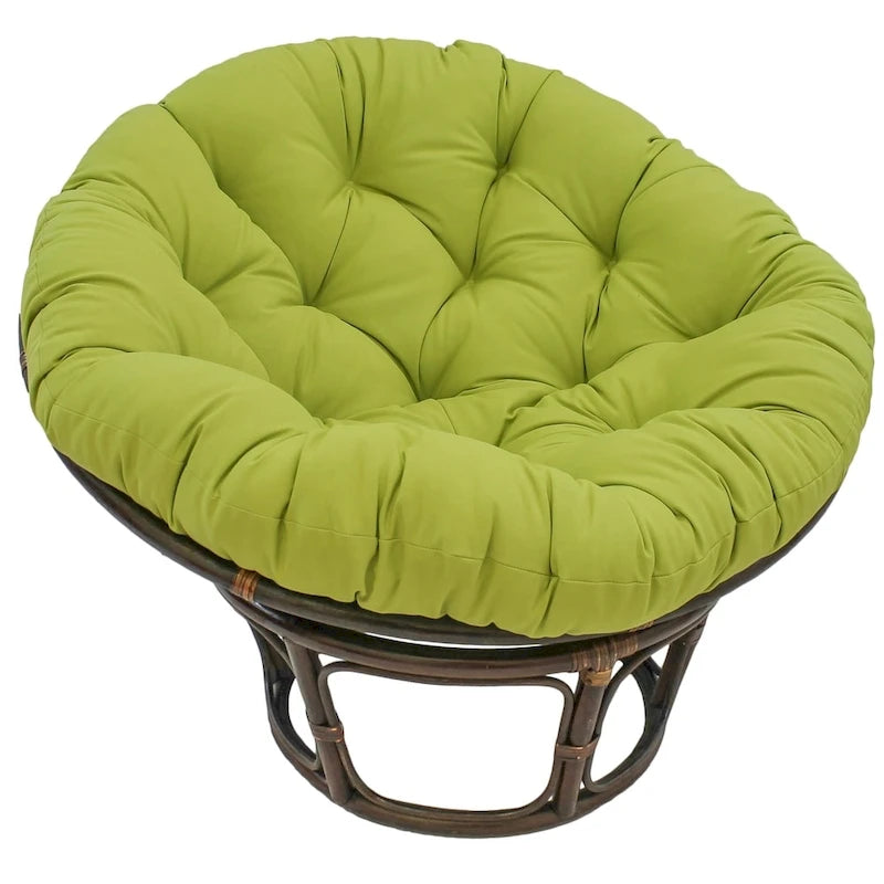 Sillón Papasan de Ratán con Cojín de Sarga Capitaneado – 16 Colores, 1 Persona