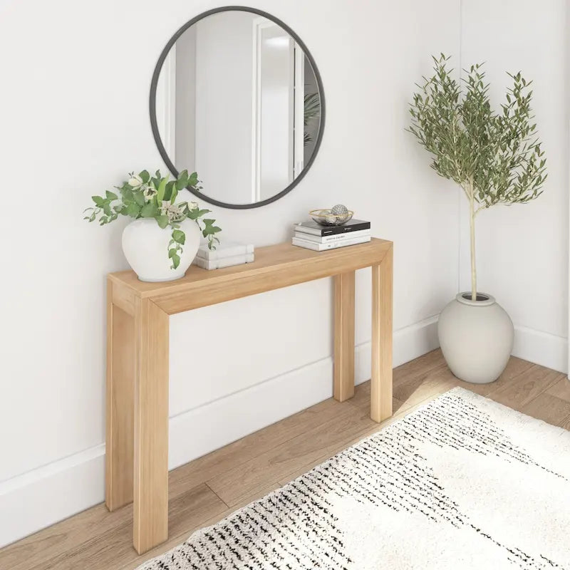 Consola moderna, 46", Madera maciza, Concha / Nogal / Pacana / Rubia / Blanco costero