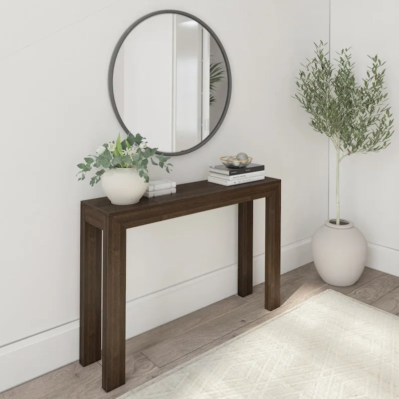 Consola moderna, 46", Madera maciza, Concha / Nogal / Pacana / Rubia / Blanco costero
