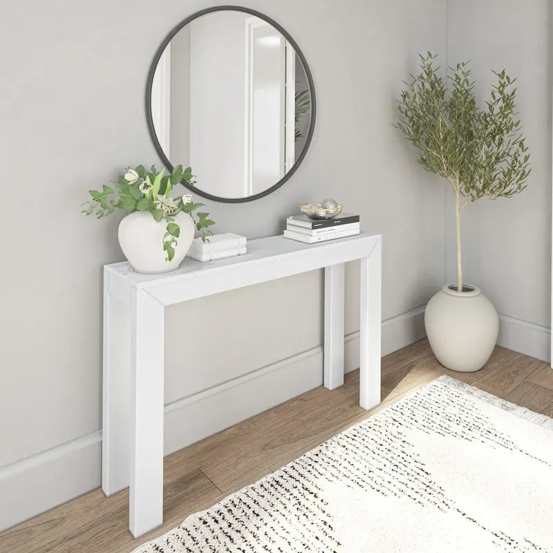 Consola moderna, 46", Madera maciza, Concha / Nogal / Pacana / Rubia / Blanco costero