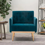 Sillón tapizado de terciopelo, estilo moderno de mediados de siglo, 1 plaza — Varios colores