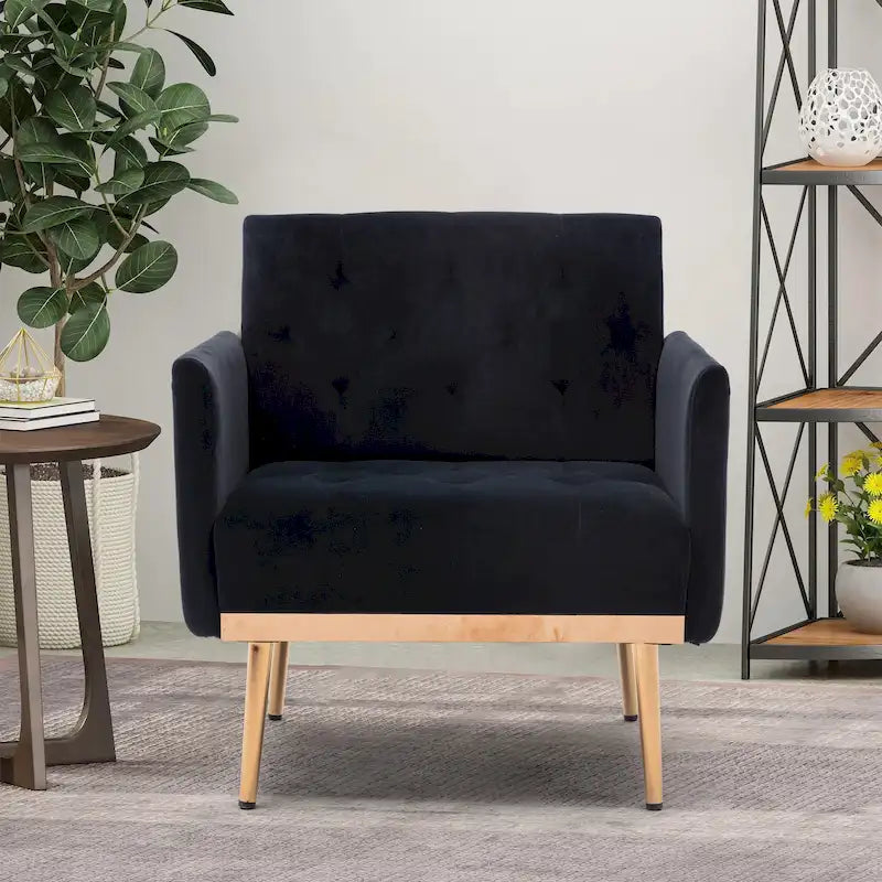 Sillón tapizado de terciopelo, estilo moderno de mediados de siglo, 1 plaza — Varios colores