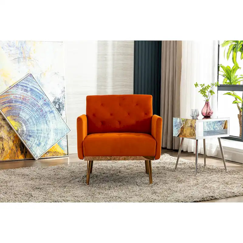 Sillón tapizado de terciopelo, estilo moderno de mediados de siglo, 1 plaza — Varios colores