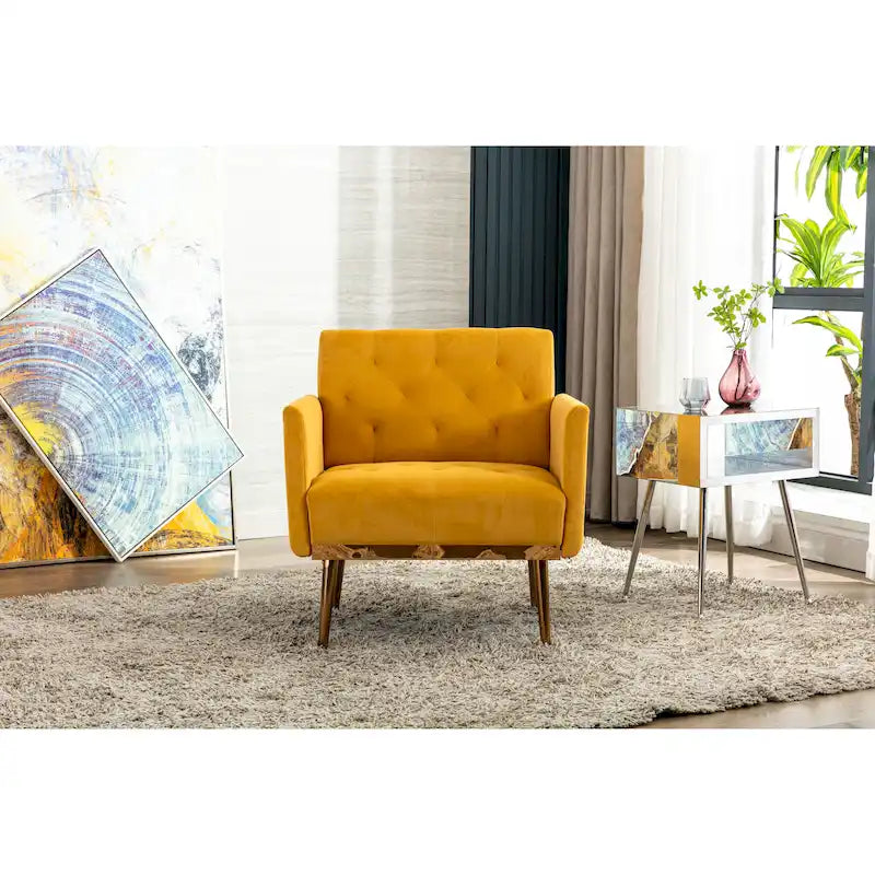 Sillón tapizado de terciopelo, estilo moderno de mediados de siglo, 1 plaza — Varios colores
