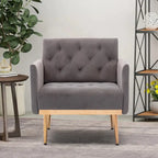 Sillón tapizado de terciopelo, estilo moderno de mediados de siglo, 1 plaza — Varios colores