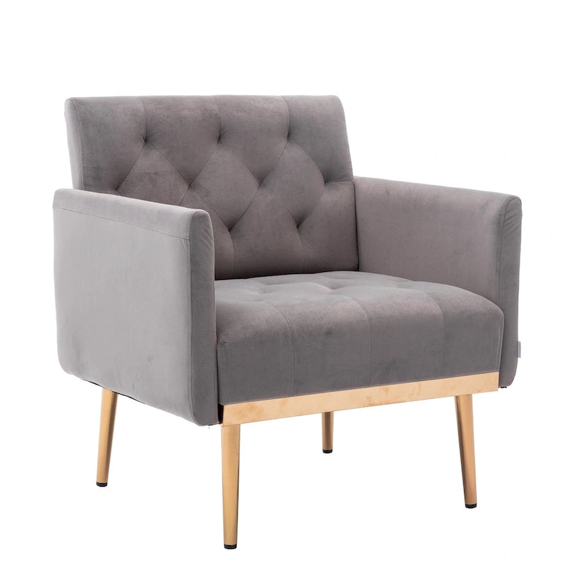 Sillón tapizado de terciopelo, estilo moderno de mediados de siglo, 1 plaza — Varios colores