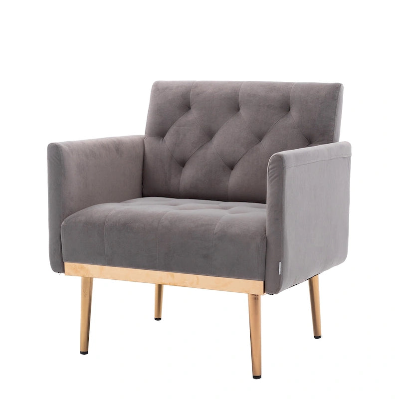 Sillón tapizado de terciopelo, estilo moderno de mediados de siglo, 1 plaza — Varios colores