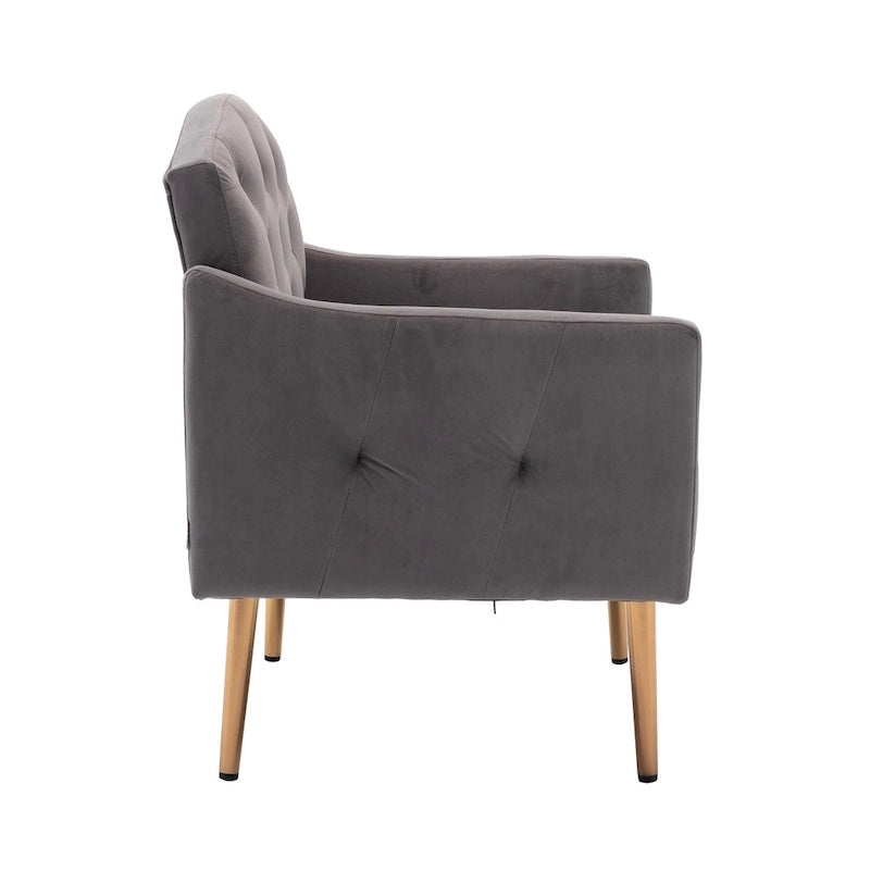 Sillón tapizado de terciopelo, estilo moderno de mediados de siglo, 1 plaza — Varios colores