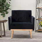 Sillón tapizado de terciopelo, estilo moderno de mediados de siglo, 1 plaza — Varios colores