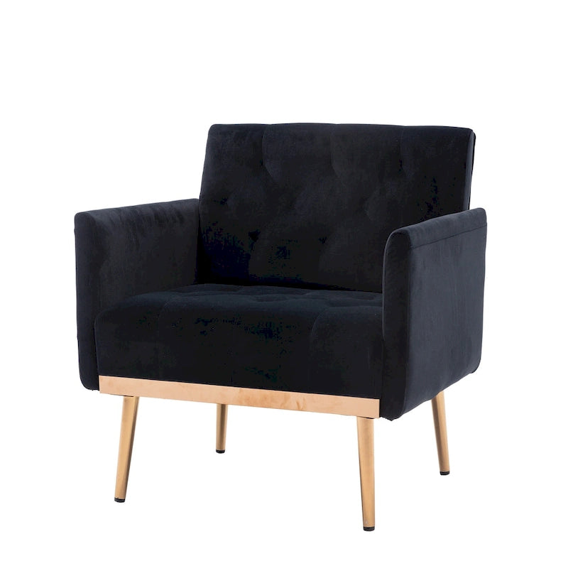 Sillón tapizado de terciopelo, estilo moderno de mediados de siglo, 1 plaza — Varios colores