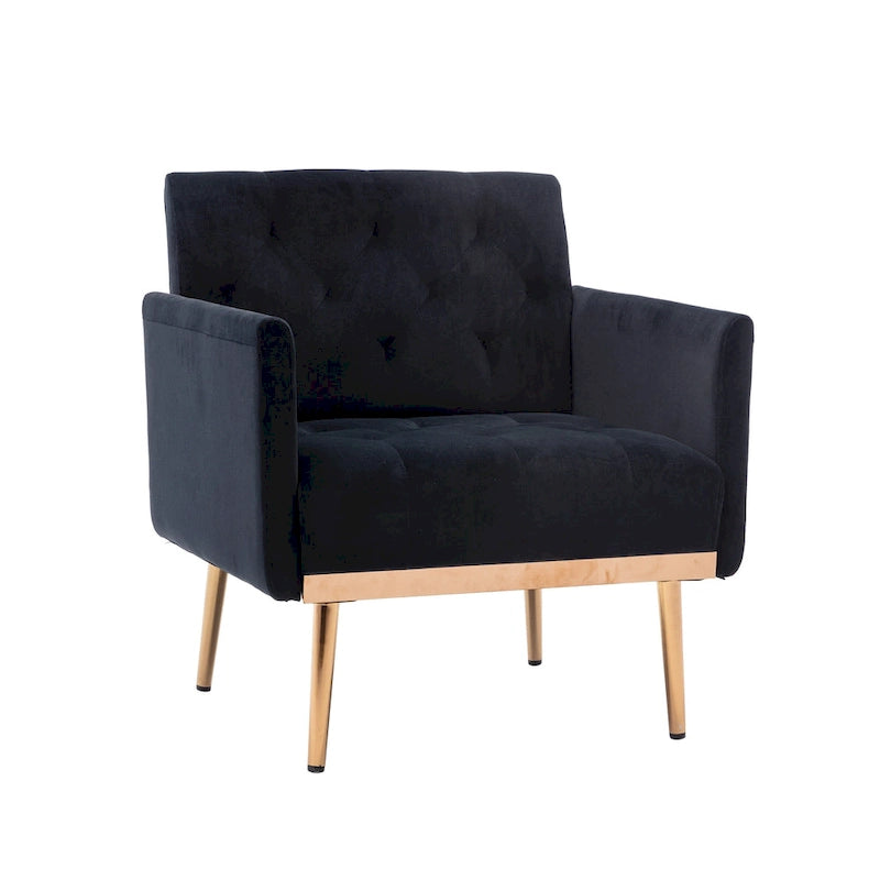 Sillón tapizado de terciopelo, estilo moderno de mediados de siglo, 1 plaza — Varios colores